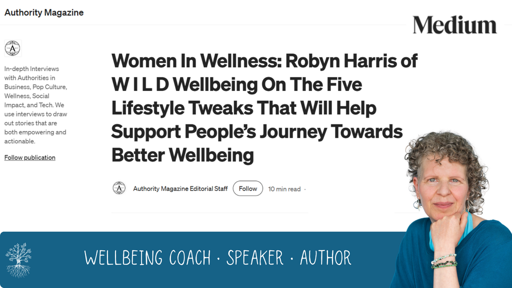 Headshot of Robyn Harris with the title of the interview: The Five lifestyle tweaks that will help support people's journey towards better wellbeing