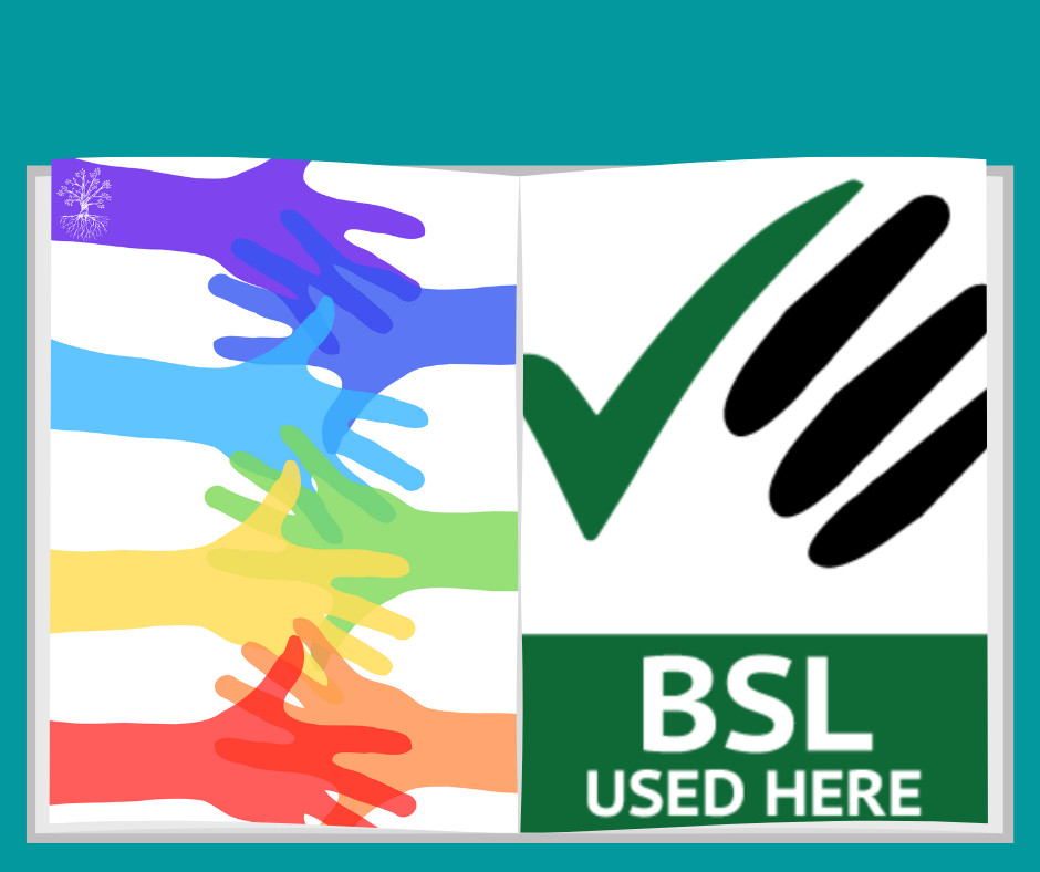 image representing embracing diversity and showing British Sign Language is used here